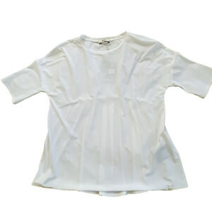 Herno White Blouse 42 6 Pleats Dolman Stretch Quiet Luxury Minimalist Capsule